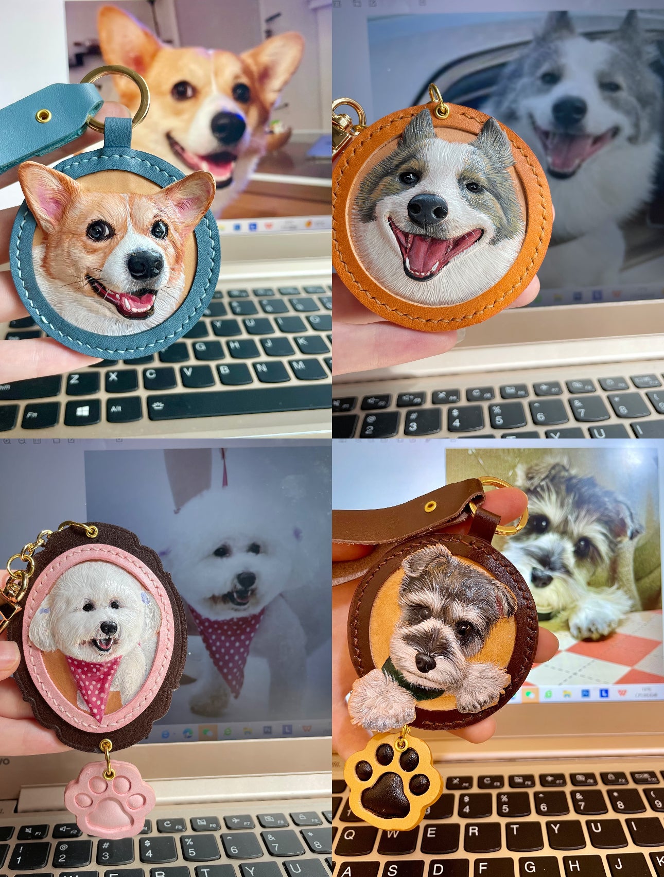 Pet Leather Carving Pendant