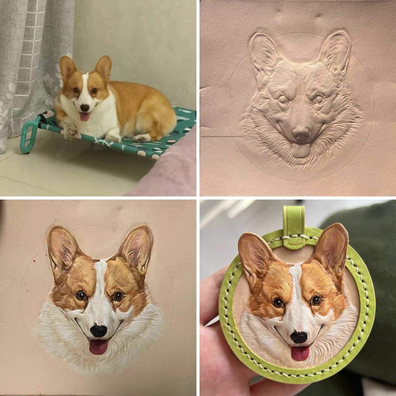 Pet Leather Carving Pendant