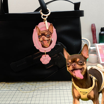 Pet Leather Carving Pendant